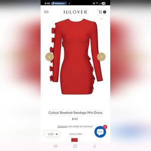 Bella Barnett Red Bow-Trim Dress